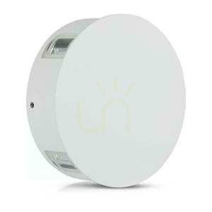 V-TAC 4W LED nástenné svietidlo IP65 biele okrúhle VT-706 3000K 440lm.