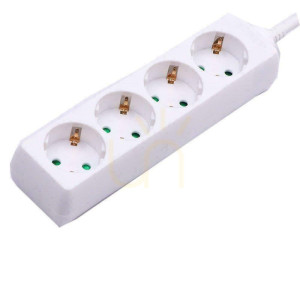 Predlžovací kábel V-TAC so 4 zásuvkami (3G 1,5MM2 X 1,5M) biely VT-1104
