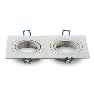 V-TAC Cast Aluminium Mesh 2xGU10 Square White VT-783SQ-WH