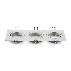 V-TAC Cast Aluminium Mesh 3xGU10 Square White VT-784SQ-WH