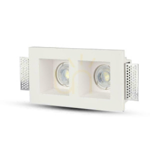 Sieťovina V-TAC GIPS 2xGU10 zapustená 2x štvorcová 215x120 biela VT-762