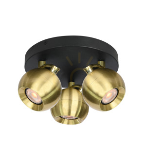 Reflektor Italux Lafin čierny GU10 3-bodový SKU SPL-45379-3R-BK-GD