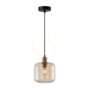 Závesné svietidlo Italux Zona Amber zlaté E27 PND-29257A-1-BRO-AMB