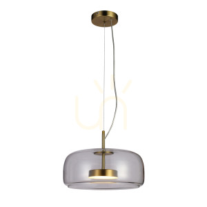 Závesné LED svietidlo Italux Caste zlaté transparentné PND-17760B-BRSS-CL