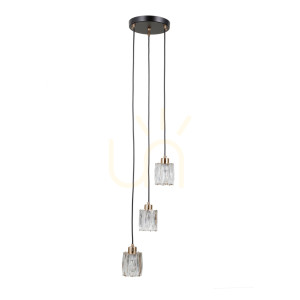 Závesné svietidlo Italux čierne sklo E14 3x40W PND-40813-3R-BK-HBR