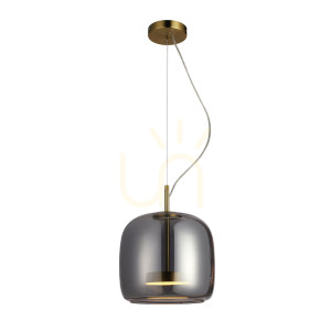 Závesné LED svietidlo Italux Caste dymové zlaté PND-17760A-BRSS-SG
