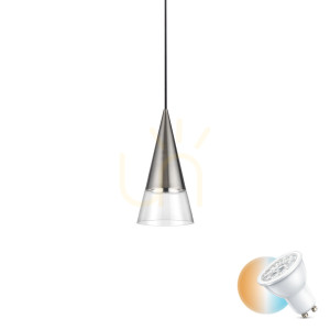 Prívesné svietidlo Ideallux CONO 322803, strieborné, sklo/kov, GU10, 15 cm