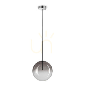 Závesné svietidlo Ideallux Equinoxe SP1 D25 dymové sklo chróm 345376