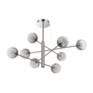 Prívesné svetlo Ideallux Equinoxe SP8 chróm sklo 8xG4 345437