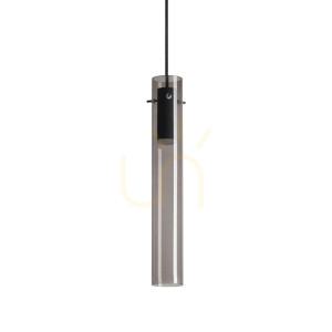 Prívesné svetlo Ideallux FLAM 321042 chróm sklo LED 10W fumé