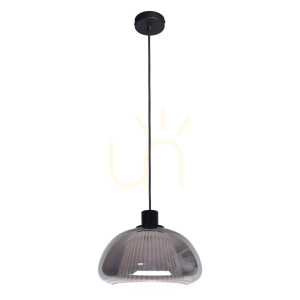 Závesná lampa Italux Apiro E27 čierna dymové sklo PND-84638-BK-SG