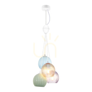 Závesné svietidlo Italux biele E14 4x40W sklo keramika PND-94794-4B-MLTI