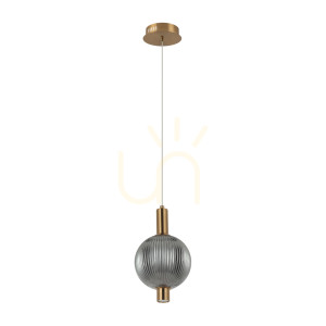 Závesné LED svietidlo Italux dymové zlaté PND-83631-1-BRO-SG