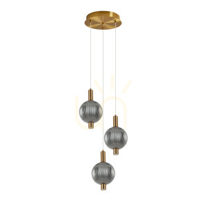 Závesné LED svietidlo Italux dymové zlaté 18W 3000K PND-83631-3-BRO-SG