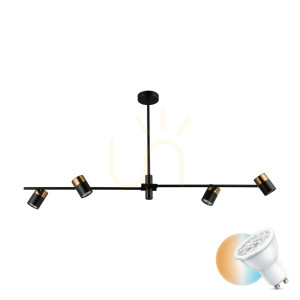 Závesné svietidlo Italux Elice čierne GU10 4x PND-58892-4-BK-BRO