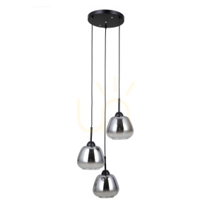 Závesná lampa Italux Felis 3xE27 čierna dymové sklo PND-40824-3-BK