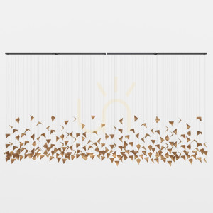 💡 FALL 4 zlatý umelecký luster LGH0952 - Gie El loft závesné svietidlo ✨