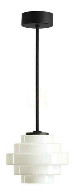 Plafón Aldex Filo Milky S čierny kov G9 14 cm 9002PL_G1_S