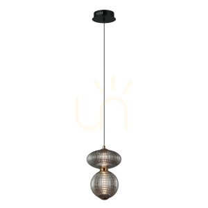 Závesné LED svietidlo Italux Nico čierne dymové sklo 2x7W PND-8545-2B-AB-SG