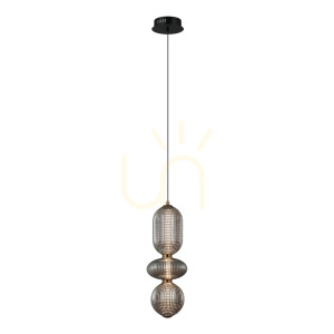 Závesné svietidlo Italux Nico 3x LED 15W čierne dymové sklo PND-8545-3-AB-SG
