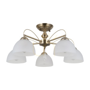 Prívesné svetlo Italux Moreti 5x E27 mosadzné PND-40623-5-AB