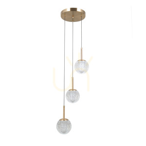 Prívesné svietidlo Italux Padri zlaté G9 3-plameňové PND-40827-3-HBR-CL