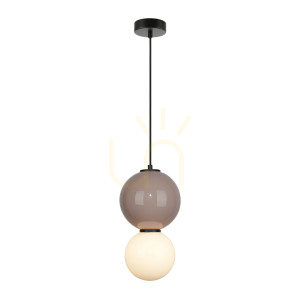 Prívesné LED svietidlo Italux Pieve 6W hnedé sklo keramika PND-95221-1M-BR