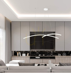 Závesné LED svetlo Zambelis 48W 3000K biele matné hliník akryl