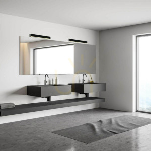 Nástenné svietidlo Zambelis LED 15W 3000K čierne IP44 hliník 60 cm