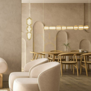 Závesné LED svietidlo Zambelis 12W 3000K zlaté matné sklo, opálové tienidlo