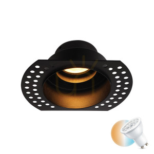 Bezokrajová bodová lampa Gu10 MAX 50W čierna ZAMBELIS
