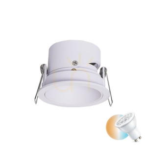 Zapustená bodová lampa Gu10 MAX 40W biela pohyblivá ZAMBELIS