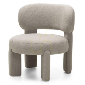 Súprava 2 čalúnených kresiel SAMMA Gray-Beige Boucle
