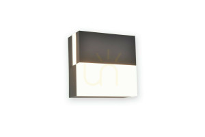 Vonkajšie nástenné svietidlo Lutec Domino 5116202118 LED 17W sivé hranaté