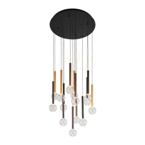 Závesné svietidlo Italux Alinos LED čierne 14-ramenné PND-24019-14A-BK
