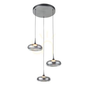 Prívesné svietidlo Italux Tenele LED 3x21W strieborné sklo PND-24028-3A-SILV