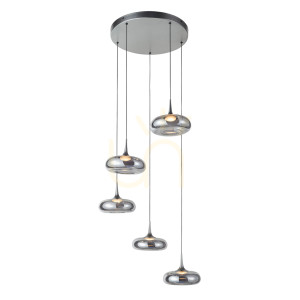Závesné LED svietidlo Italux Tenele 5 strieborné PND-24028-5A-SILV