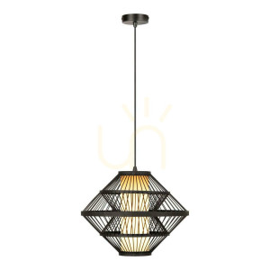 Závesné svietidlo Lucide Pasquino čierne E27 Japandi 40 cm 21445/40/30