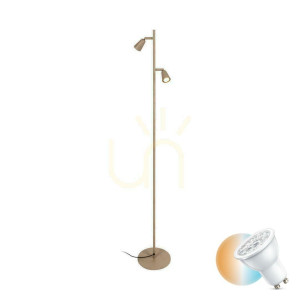 Podlahová lampa Lucide TIANA béžová kov GU10 2x25W 151,2 cm 65701/02/41