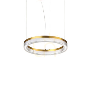 Závesné svietidlo Ideallux CROWN mosadz sklo LED 21W Ø40 cm 364964