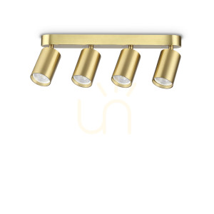 Plafón Ideallux DYNAMITE 371351 mosadz 4x GU10 ø38,5 cm