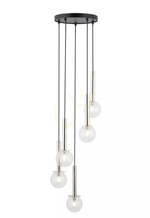 Závesné svietidlo Sigma DAISY 5 strieborné/priehľadné 40753