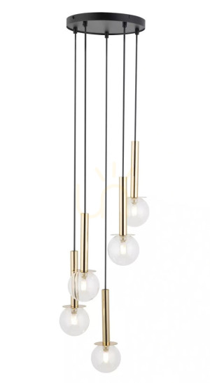 Závesná lampa Sigma Daisy 5 zlatá/priehľadná 40759