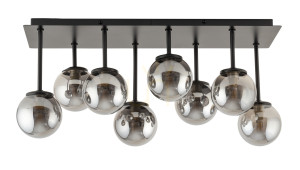 Plafón Sigma Tulia 8 čierny sivý 56 cm G9 33496