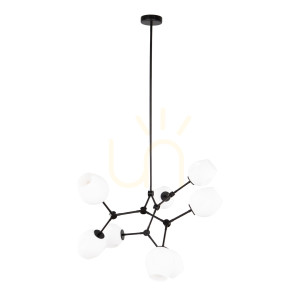 Závesná lampa Italux Ferral čierna E27 8x bodová PND-75075-8-BK-WG