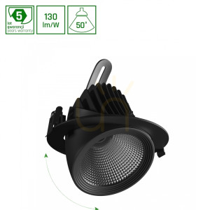 Sal SILENA 2 830 27W 230V 50st čierna stropná šošovka