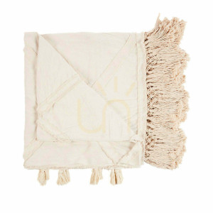 Handmade Berber Bed Throw prírodný 300x240 cm bavlnený prehoz na posteľ