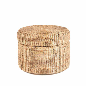 Úložný osmanský stolík Circle 60×60×45 cm prírodný