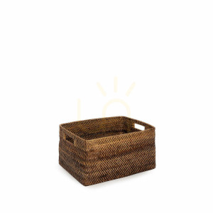Prútený kôš na časopisy Colonial Collection prírodná hnedá S 31x25x16 cm