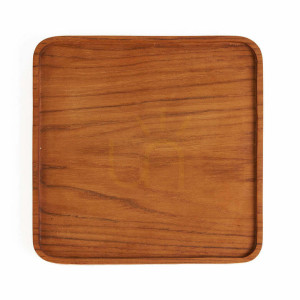 Servírovacia doska z teakového dreva 15x15 cm prírodná štvorcová